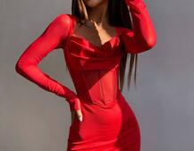 Сукня міні з філіжанками та елементами корсету  | PUSHKA SHOP