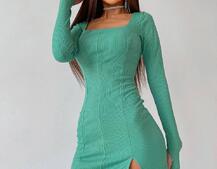 Платье-мини с квадратным вырезом Платье-мини с квадратным вырезом | PUSHKA SHOP