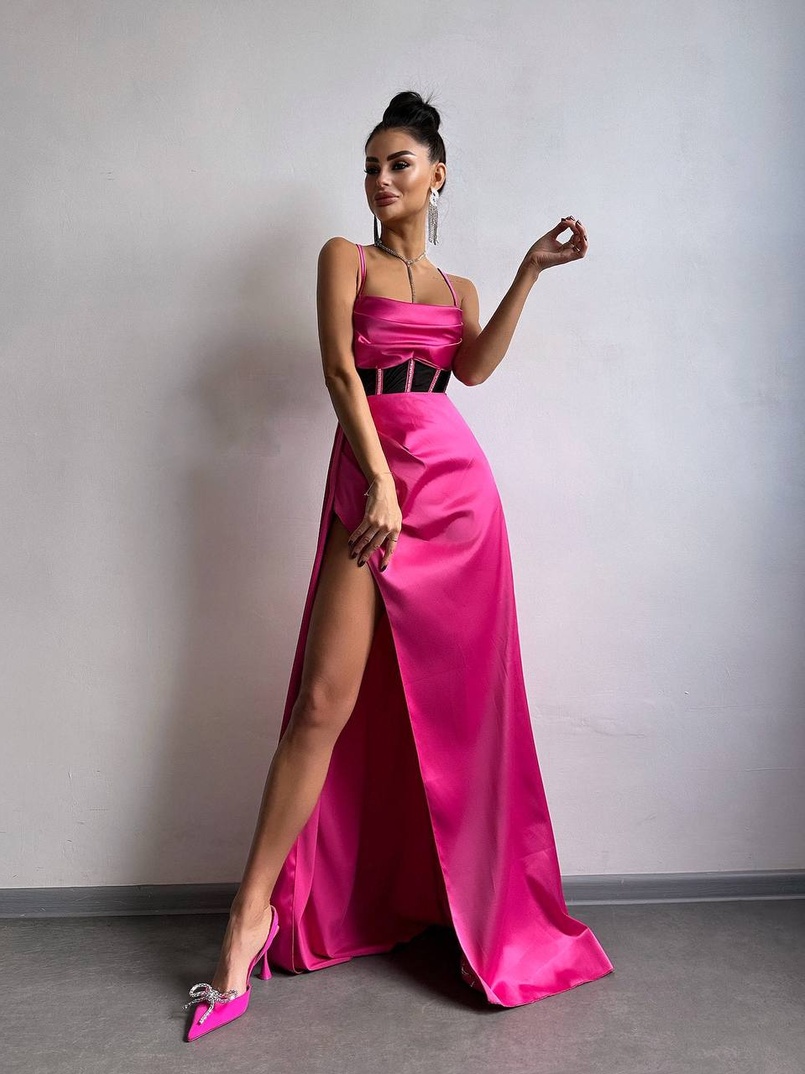 Комплект: корсет, декорований стразами + спідниця максі з драпіруванням  | PUSHKA SHOP