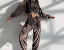 Велюровий комплект трійка: кофта + корсет з чашечками + джогери  | PUSHKA SHOP