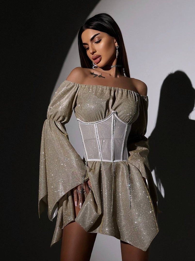 Сяючий комплект: сукня + корсет   | PUSHKA SHOP