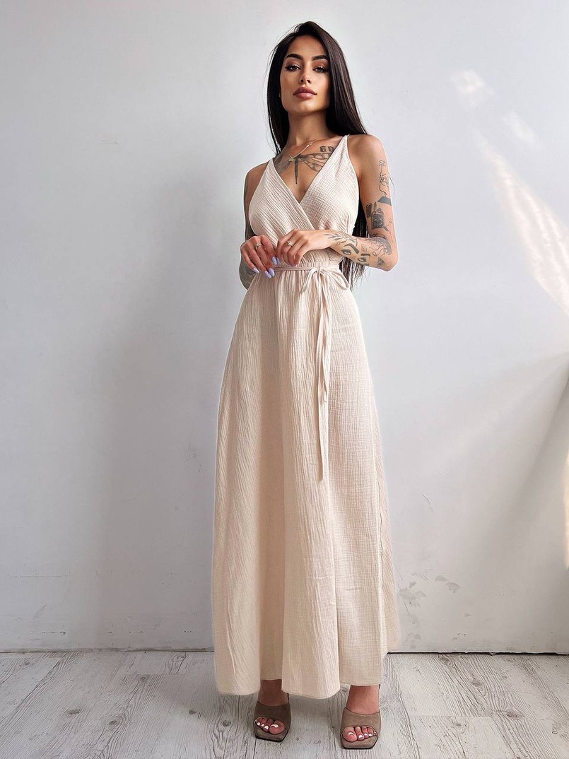 Муслиновое платье с запахом Муслиновое платье с запахом | PUSHKA SHOP