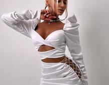 Сукня міні з драпіруванням, декорована стразами  | PUSHKA SHOP