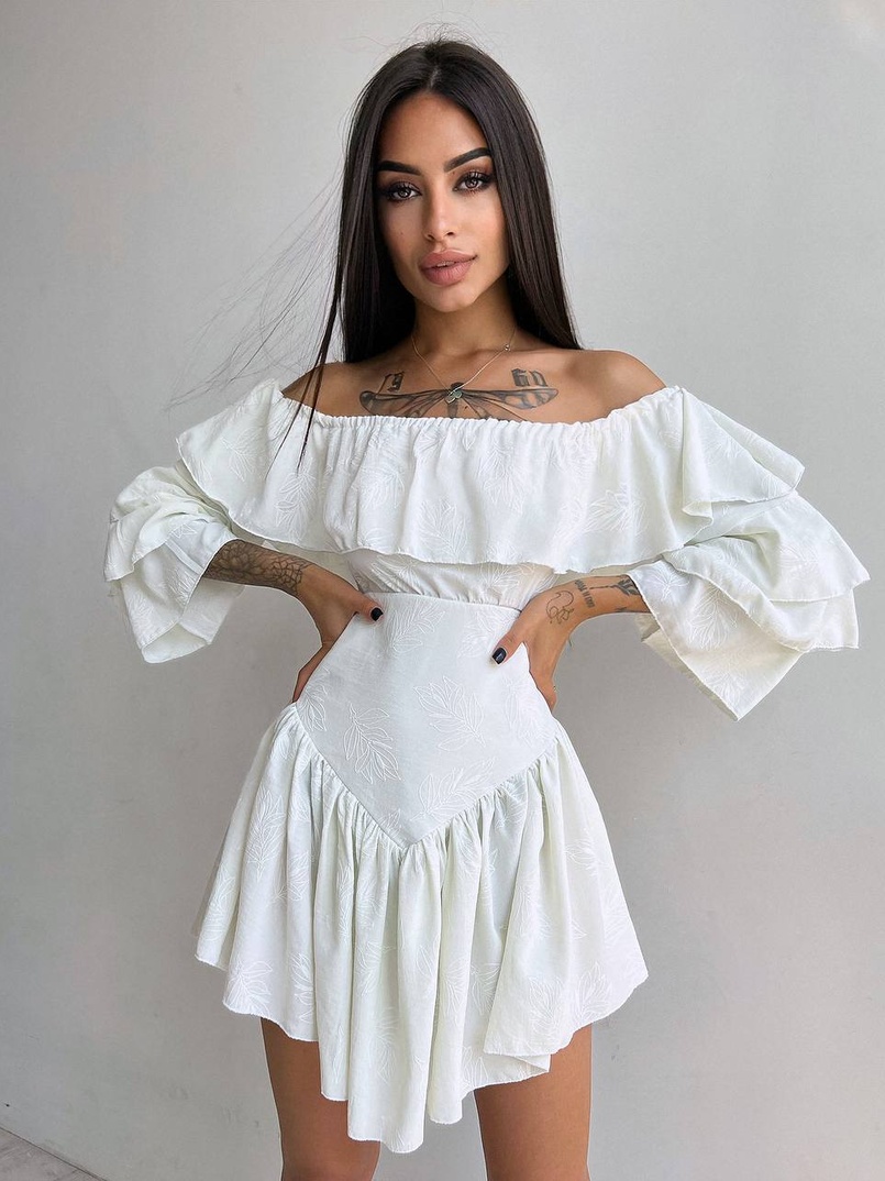 Сукня з асиметричною спідницею та воланами | PUSHKA SHOP