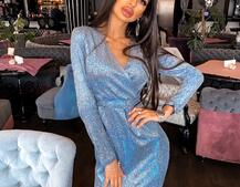 Платье-футляр из голографического трикотажа с люрексом  Платье-футляр из голографического трикотажа с люрексом  | PUSHKA SHOP