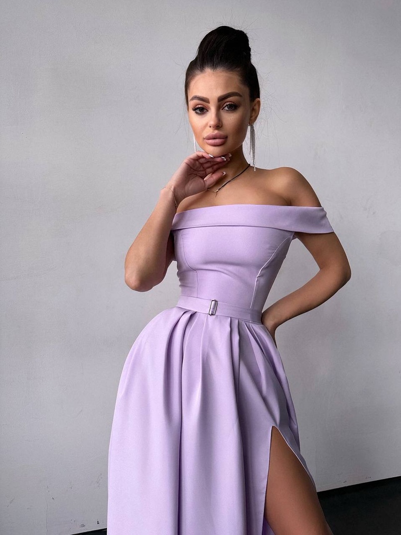 Сукня максі з відкритими плечима  | PUSHKA SHOP