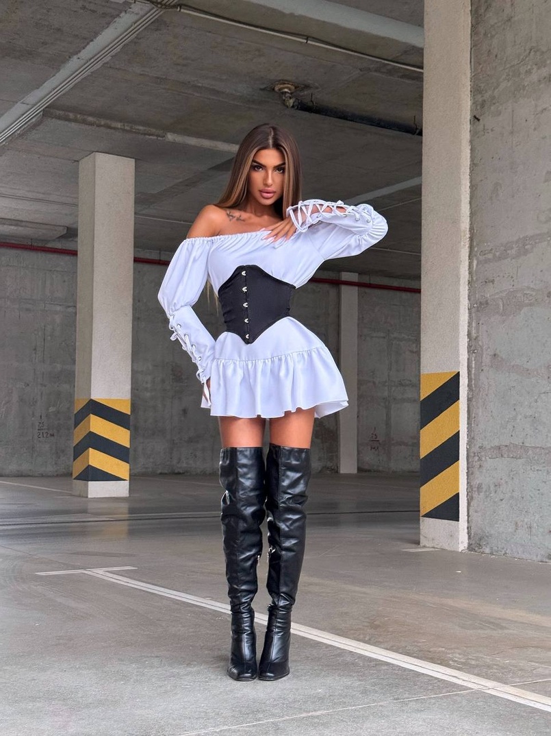 Комплект: Сукня-сорочка + корсет на гачках | PUSHKA SHOP