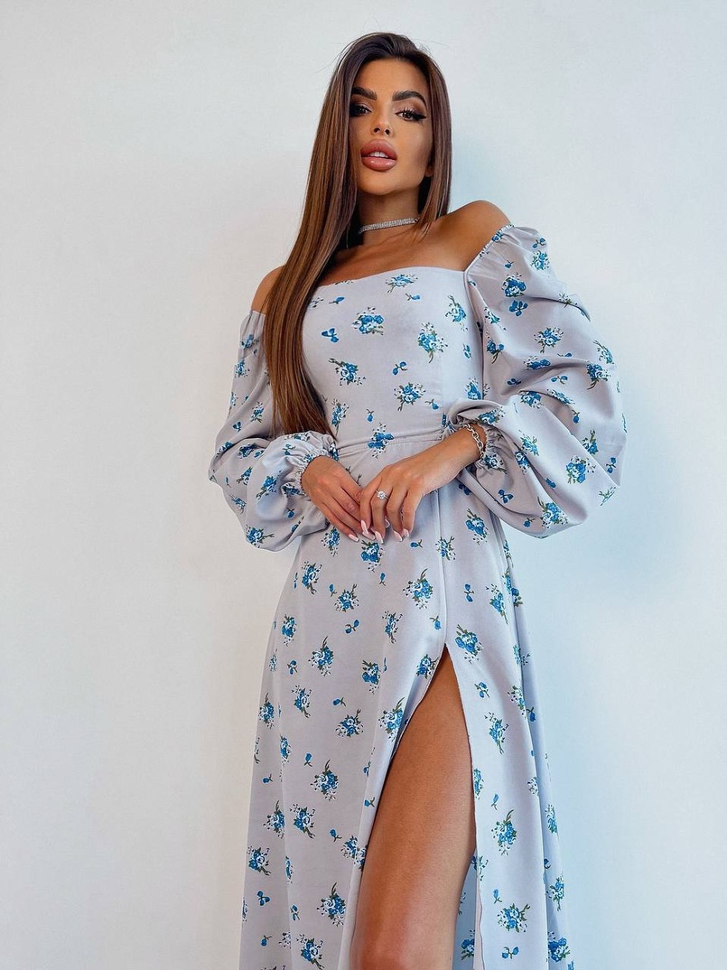 Сукня -міді зі шнурівкою на спинці та розрізом на ніжці Сукня -міді зі шнурівкою на спинці та розрізом на ніжці | PUSHKA SHOP