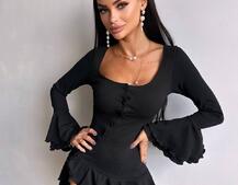 Сукня з з воланами на ґудзиках  | PUSHKA SHOP