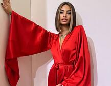 Шовковий халатик із розкльошеними рукавами | PUSHKA SHOP