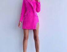 Приталена сукня-піджак, декорована бахромою зі страз | PUSHKA SHOP