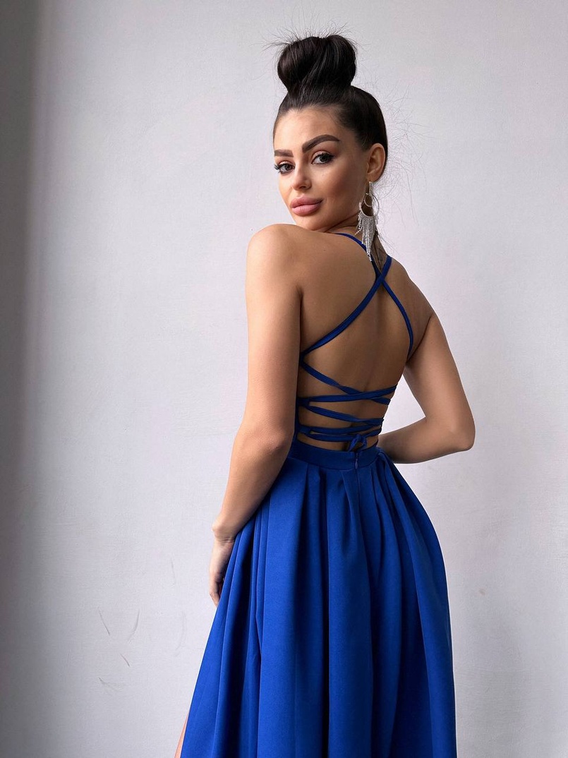 Сукня максі зі шнурівкою на спинці Сукня максі зі шнурівкою на спинці | PUSHKA SHOP