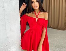 Шифоновый ромпер с расклешенными рукавами  | PUSHKA SHOP