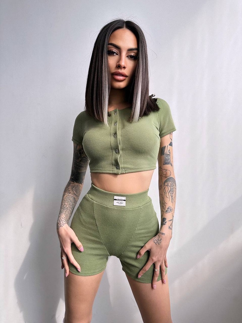 Комплект: топ на ґудзиках + велосипедки | PUSHKA SHOP