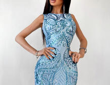 Блестящее платье-макси с узорами из пайеток Блестящее платье-макси с узорами из пайеток | PUSHKA SHOP