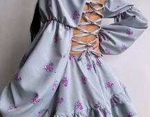 Сукня з квітковим принтом з воланами на ґудзиках  Сукня з квітковим принтом з воланами на ґудзиках  | PUSHKA SHOP