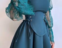 Сукня з корсетом декорована мереживом Сукня з корсетом декорована мереживом | PUSHKA SHOP