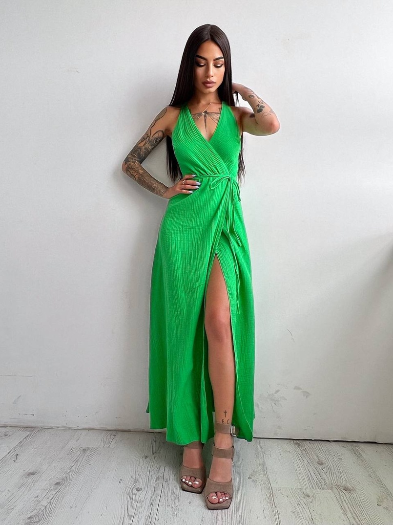 Муслиновое платье с запахом Муслиновое платье с запахом | PUSHKA SHOP