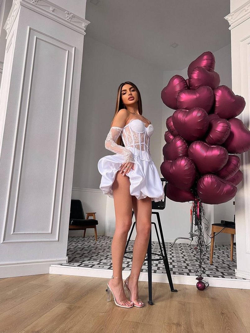 Комплект : мереживний корсет  з чашечками+ спідниця балон  | PUSHKA SHOP