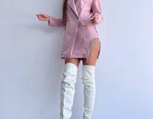 Приталена сукня-піджак, декорована бахромою зі страз | PUSHKA SHOP