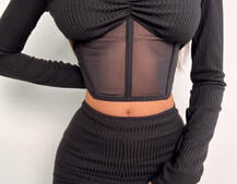 Комплект : штани кльош і топ з елементами корсету  | PUSHKA SHOP