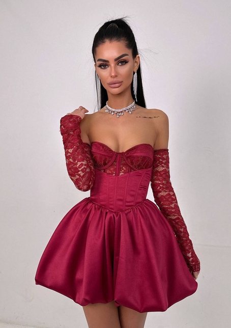 Комплект: мереживний корсет бюстьє + корсетна спідниця | PUSHKA SHOP