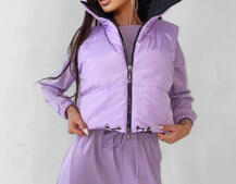 Комплект: комфортный трикотажный комбинезон   укорочённый двухсторонний жилет  | PUSHKA SHOP