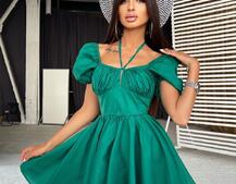 Летнее хлопковое платье с завязками на груди Летнее хлопковое платье с завязками на груди | PUSHKA SHOP