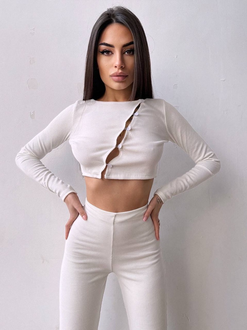 Комплект : штани кльош і топ на ґудзиках   | PUSHKA SHOP