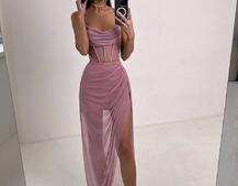 Комплект: корсет декорований стразами + спідниця максі  | PUSHKA SHOP