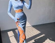 Комплект: топ + спідниця із зав‘язками на ніжку  | PUSHKA SHOP