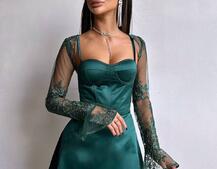 Атласна корсетна сукня-бюстьє + мереживне болеро | PUSHKA SHOP