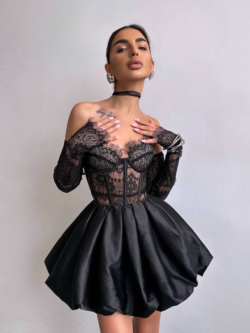 Комплект : мереживний корсет  з чашечками+ спідниця балон  | PUSHKA SHOP