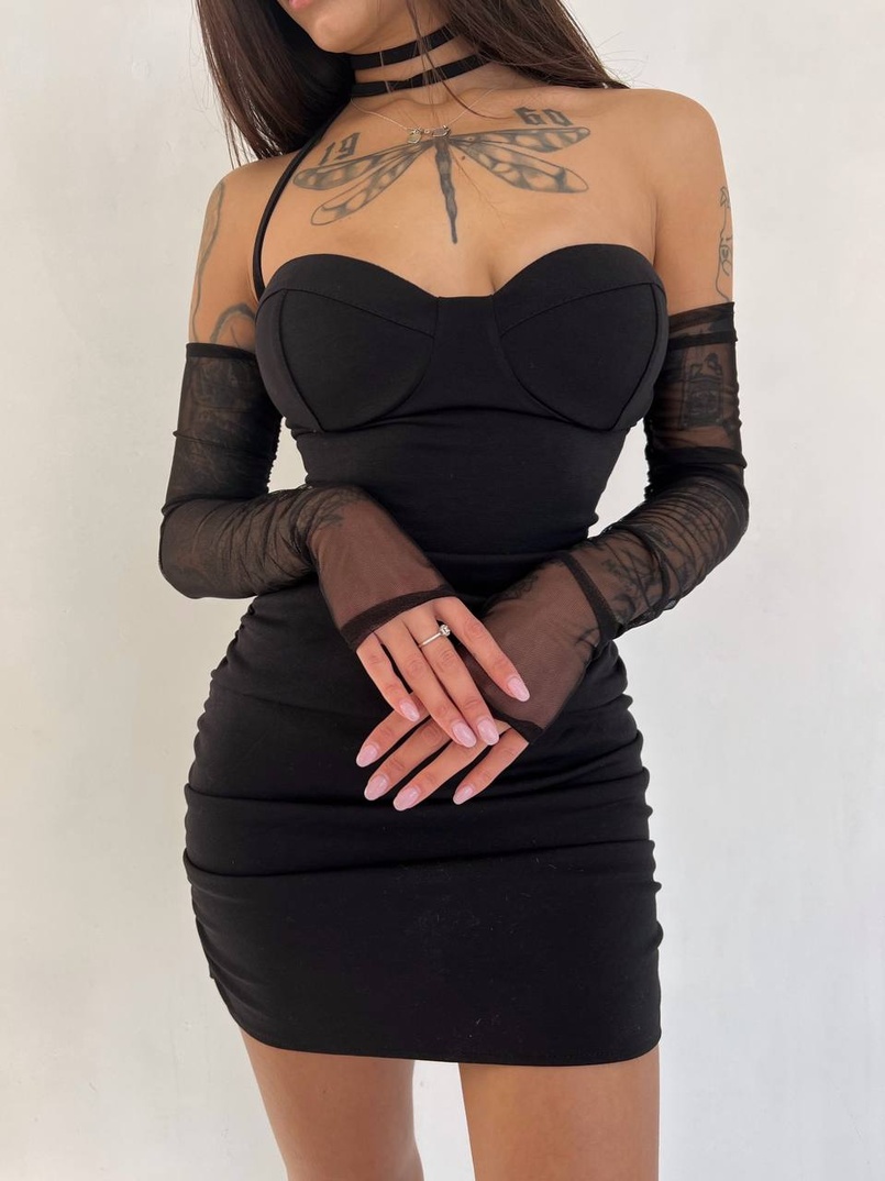 Сукня із зав'язкою на шию та чашечками з ефектом push up | PUSHKA SHOP