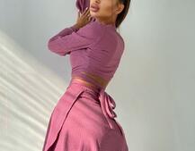 Комплект: топ с завязками на талии + юбка с запахом Комплект: топ с завязками на талии + юбка с запахом | PUSHKA SHOP