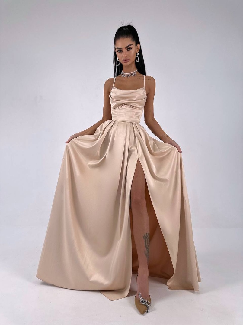 Атласний комплект: корсет + спідниця максі  | PUSHKA SHOP