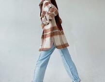 Кашемировая рубашка в клетку с капюшоном  | PUSHKA SHOP