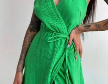 Муслиновое платье с запахом Муслиновое платье с запахом | PUSHKA SHOP