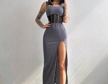 Сукня-міді  з елементами корсету   Сукня-міді  з елементами корсету   | PUSHKA SHOP
