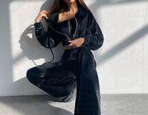 Велюровий комплект трійка: кофта + корсет на блискавці+ штани | PUSHKA SHOP