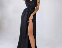 Блестящее платье-макси с разрезом Блестящее платье-макси с разрезом | PUSHKA SHOP