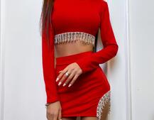 Декорированный трикотажный костюм Декорированный трикотажный костюм | PUSHKA SHOP
