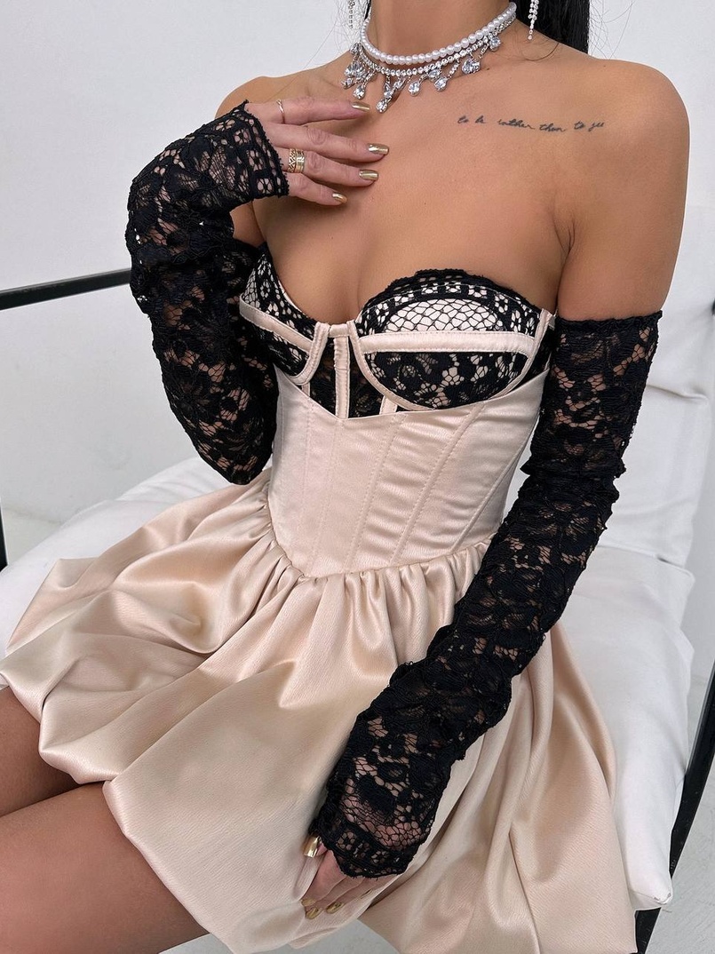 Комплект: мереживний корсет бюстьє + корсетна спідниця Комплект: мереживний корсет бюстьє + корсетна спідниця | PUSHKA SHOP