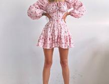 Квіткова сукня на ґудзиках з воланами Квіткова сукня на ґудзиках з воланами | PUSHKA SHOP