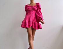 Сукня з воланами на ґудзиках  | PUSHKA SHOP