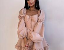 Лялькова сукня з пишною спідницею та корсетним верхом  Лялькова сукня з пишною спідницею та корсетним верхом  | PUSHKA SHOP