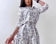 Милое цветочное платье с оборками Милое цветочное платье с оборками | PUSHKA SHOP