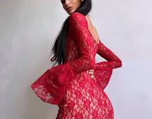 Мереживна сукня максі з чашечками    | PUSHKA SHOP