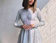 Приталена блискуча сукня з корсетною вставкою та пишною спідницею-сонцем Приталена блискуча сукня з корсетною вставкою та пишною спідницею-сонцем | PUSHKA SHOP