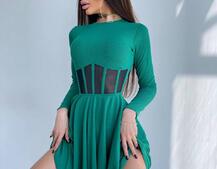 Приталена сукня з корсетною вставкою та спідницею-сонцем | PUSHKA SHOP